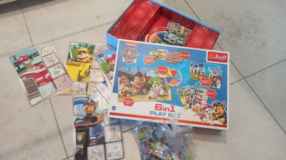 Gra Psi Patrol 6 gier puzle memory lotto różnice