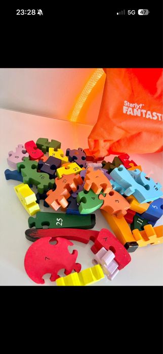 Drewniane klocki puzzle dla dzieci