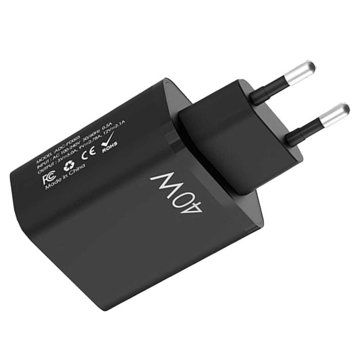 Ładowarka sieciowa 40W USB-C/USB-A Czarna
