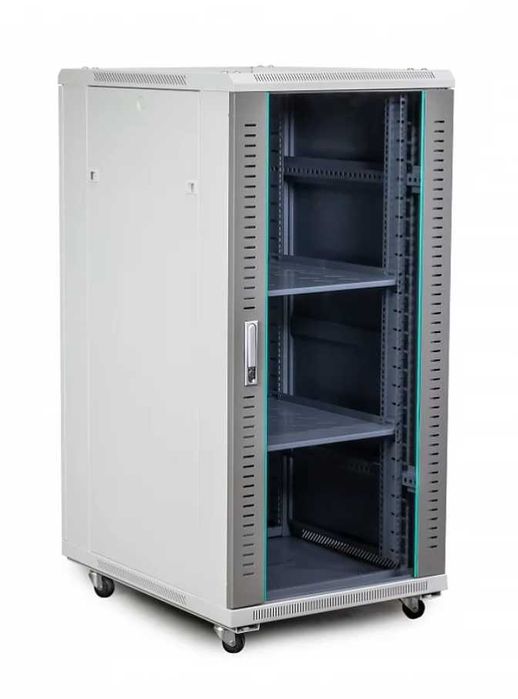 Bastidor Rack 19" 25U com rodas e ventilação – como novo