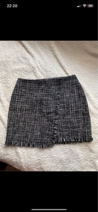 Elegancka spódnica zima wiosna kratka czarny biały S/M primark