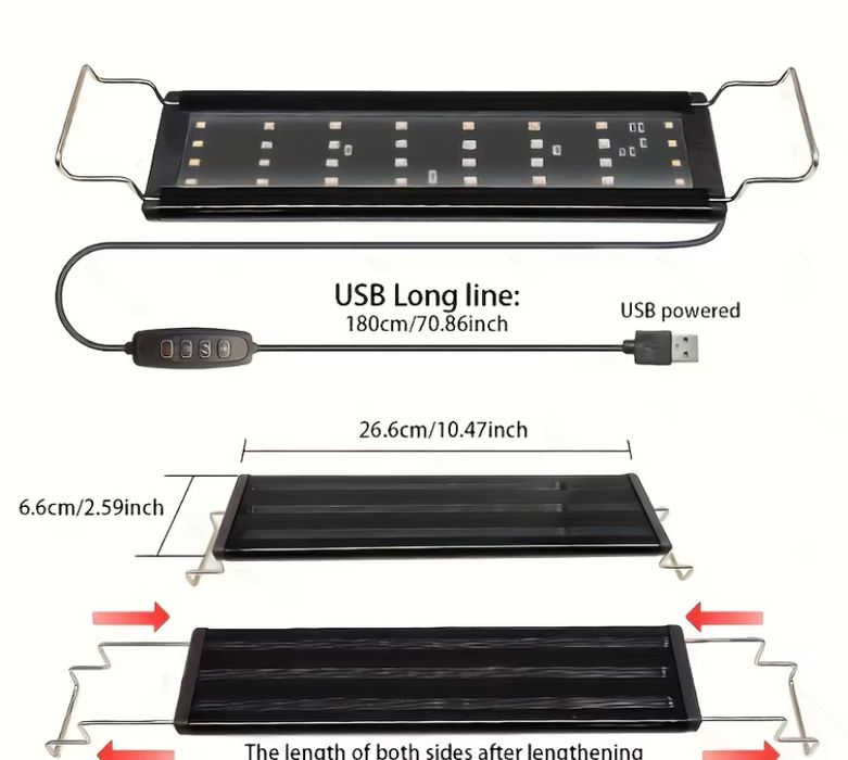 Світлодіодний USB світильник для акваріума