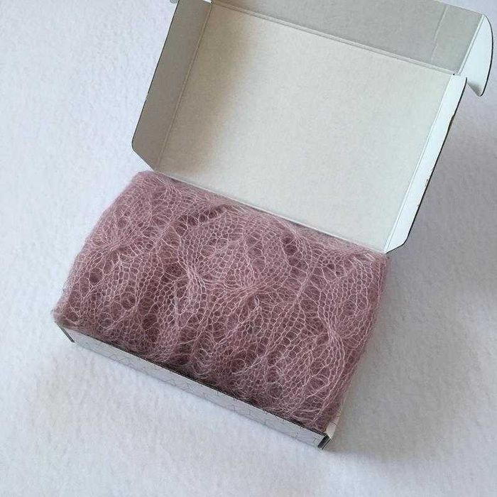 Палантин кольору припиленої троянди з мохеру