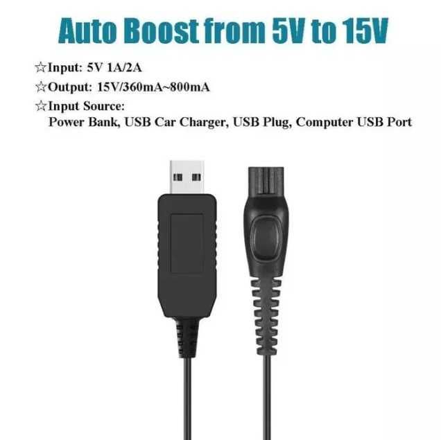 USB кабель HQ8505 для зарядки машинок та бритв Philips 15V 5.4W