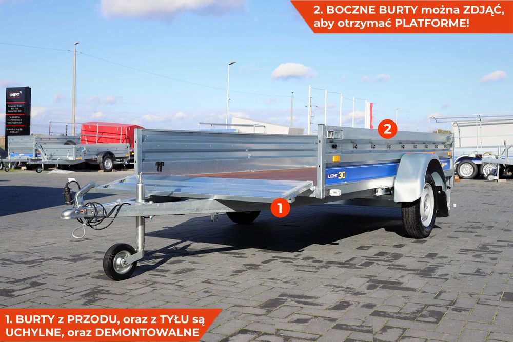 Duża przyczepa samochodowa SPAWANA Vesta 301 x 151 z kiprem na quada!