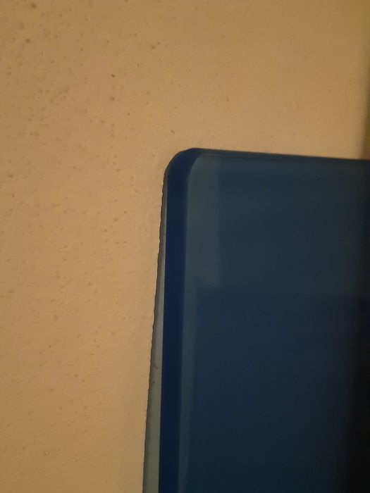 Tampo de mesa / secretária em vidro temperado azul, como novo