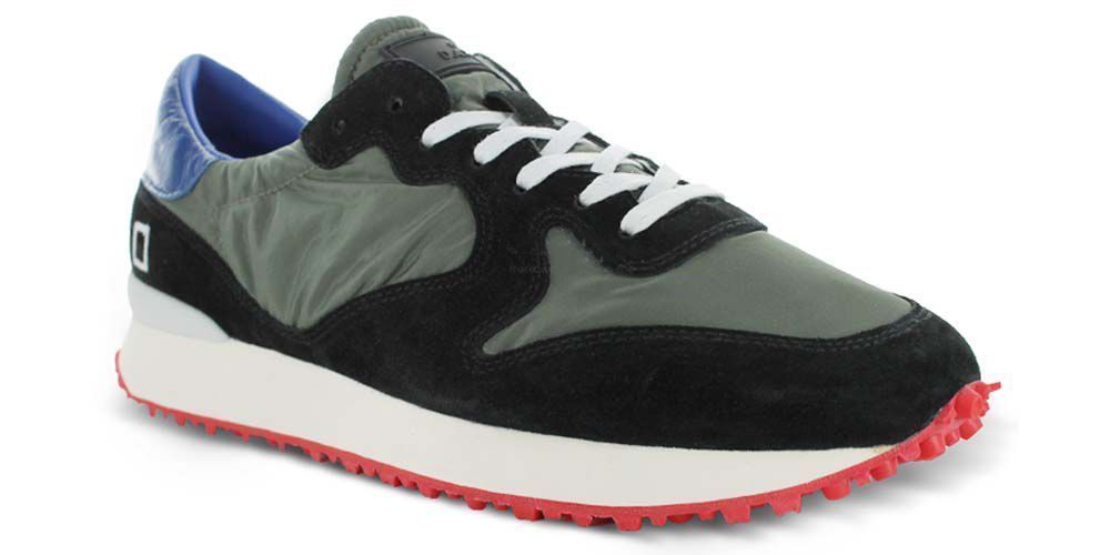 D.A.T.E. Półbuty męskie - Spike Nylon Army - r 42 - czarne skórzane