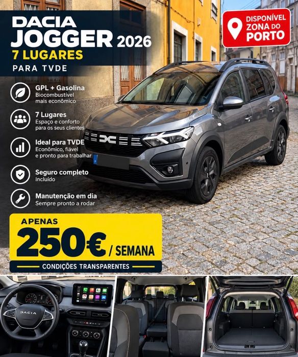 Dacia Jogger 7 Lugares para TVDE em Lisboa – 250€/semana