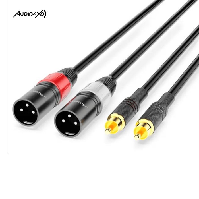 Audibax Silver Black Cabo 2 x XLR macho para 2 x RCA 1,5 metros