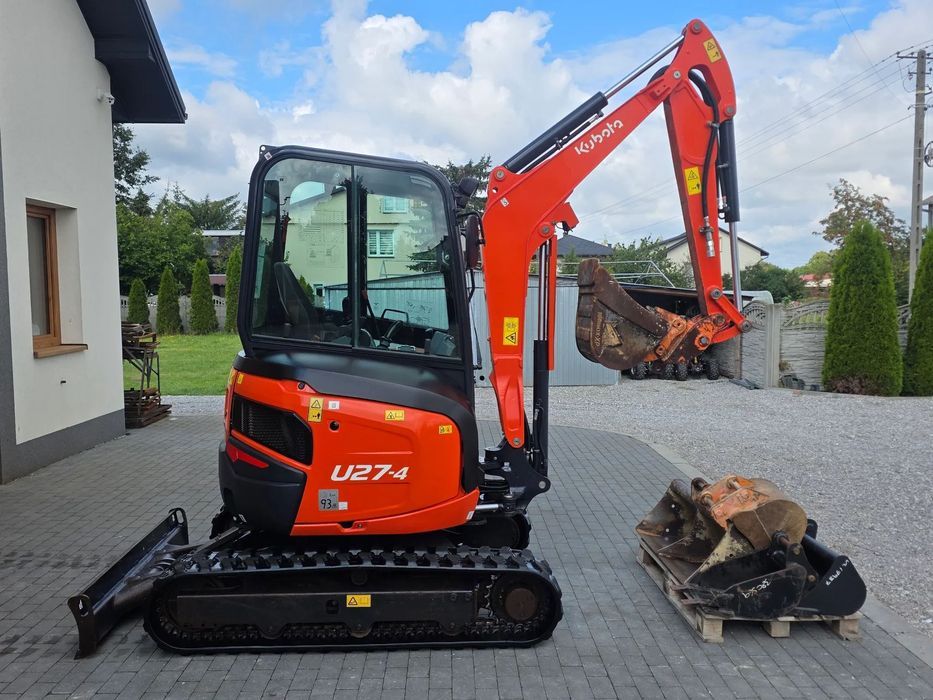 Kubota U 27 - 4 mini koparka Kubota sprowadzona 5 łyżek szybkozłącze piękna w oryginale 1 właściciel najdłuższe ramie long  1 właściciel 5 łyżek szybkozłącze sprowadzona ful opcja w oryginale
