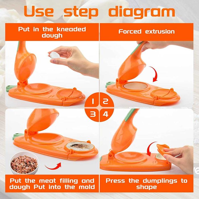 Máquina de fazer rissóis, laranja, novo