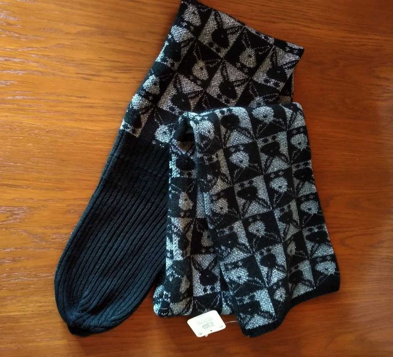 Шарф серебряный вместе с шапкой шапка-шарф длинный шерстяной