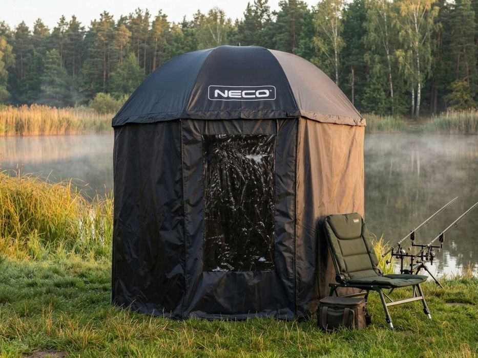 Namiot Wędkarski Parasol 2w1 z Pełną Osłoną Wodoodporny na Ryby 250 cm