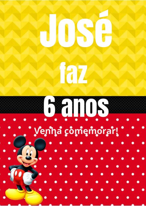 Convites digital infantil para aniversário.