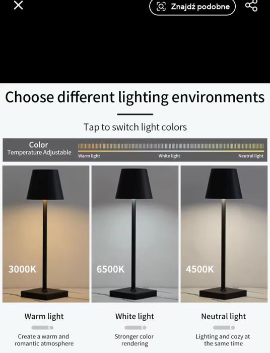 Lampka stojąca na baterie