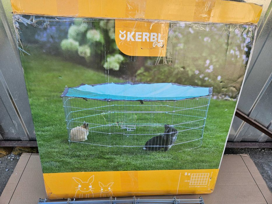 Kerbl Pet 82708 ośmiokątny kojec z ochroną przeciwsłoneczną