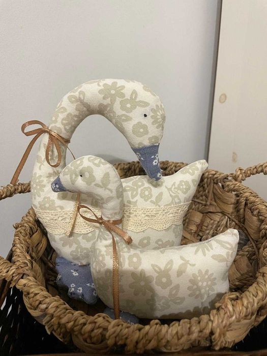 Komplet dekoracji handmade – gąski, ptaszki i serduszko