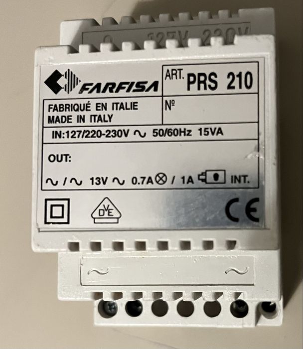 Zasilacz domofonowy Farfisa PRS 210