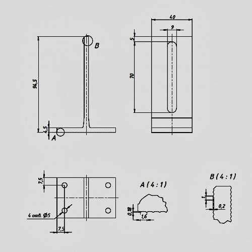 Алюмінієвий Кронштейн - Т подібний 5 мм 95*58 для кріплення панелей