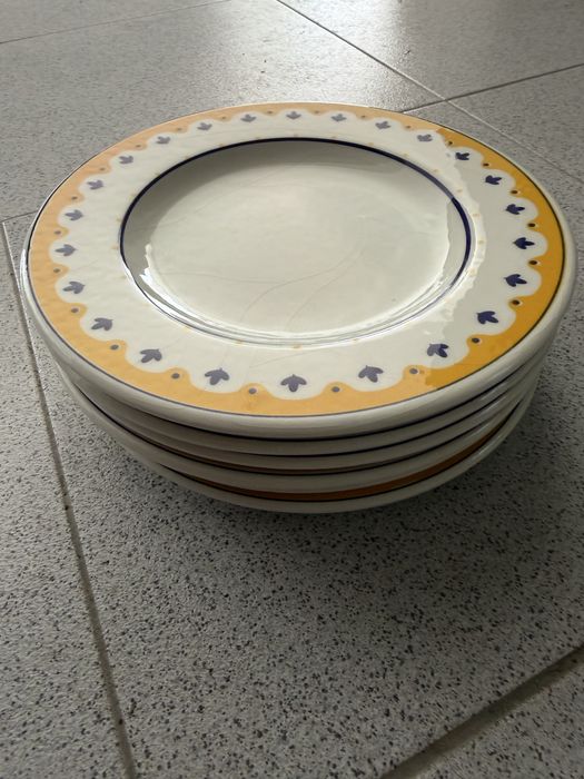 Conjunto 6 Pratos de Sobremesa Cerâmica – Ceraminter (Made in Italy)
