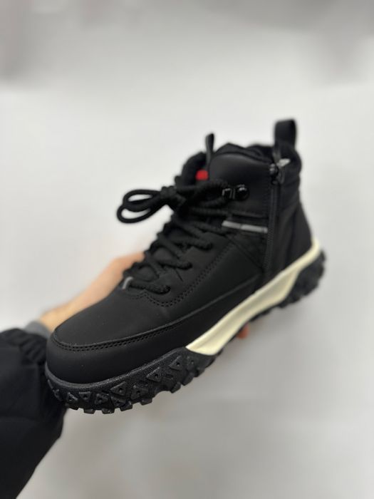 Черевики демі на хлопчика 32-37, чорні ботинки на флісі демосезонні