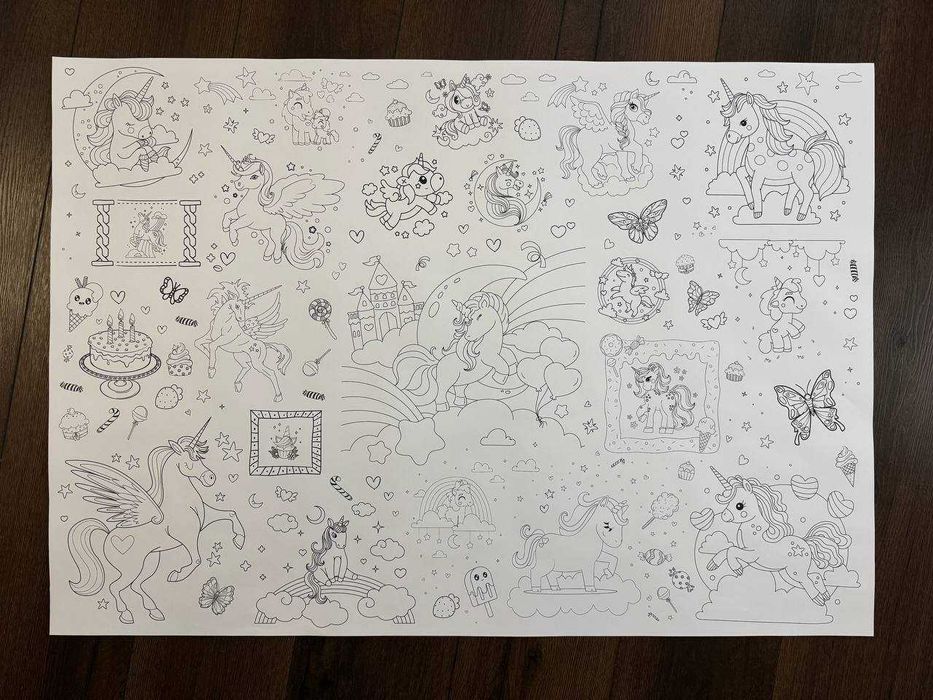 Велика розмальовка 70х100см Постер Антистрес іграшка Для творчості