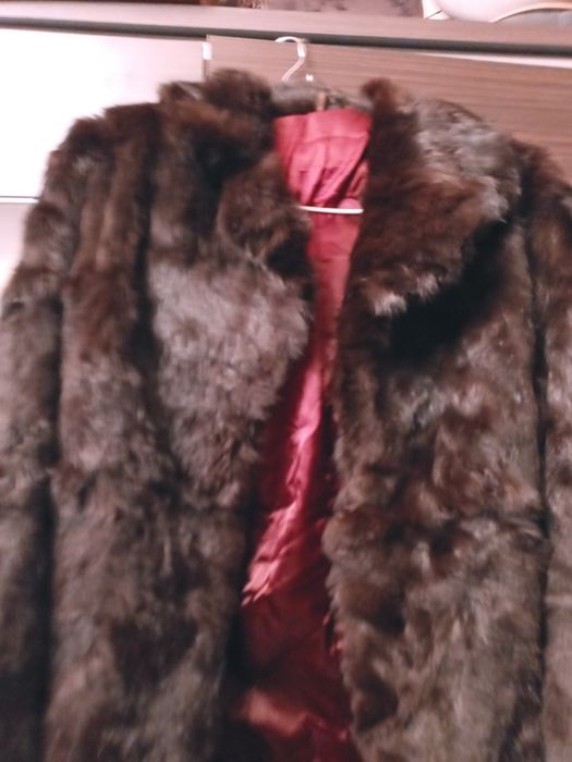 Futro damskie naturalne braz krolik M