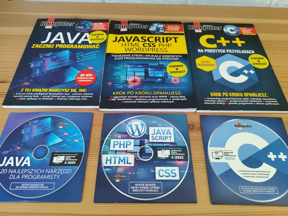 Javascript od podstaw, C++, Java, programowanie