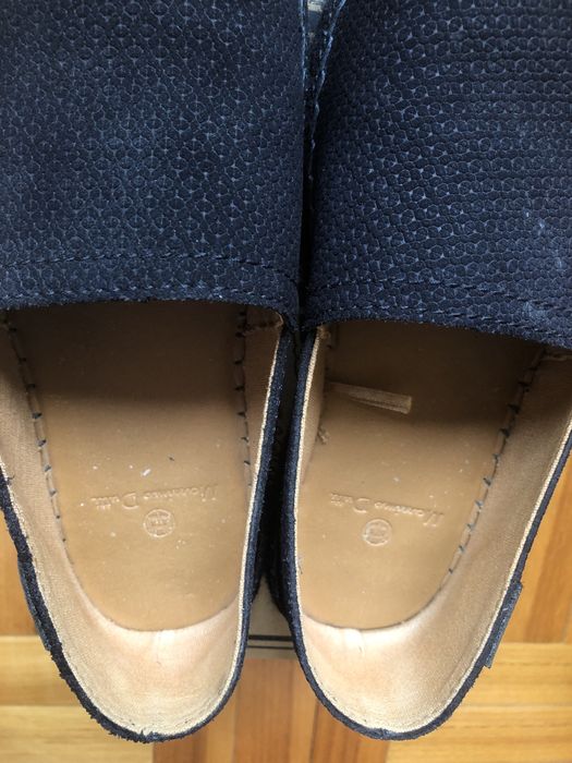 Alpercatas em pele Massimo Dutti azul marinho, unisexo