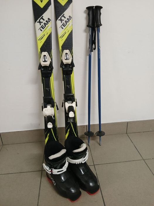 Narty 100 cm Buty 185 kijki dziecięce
