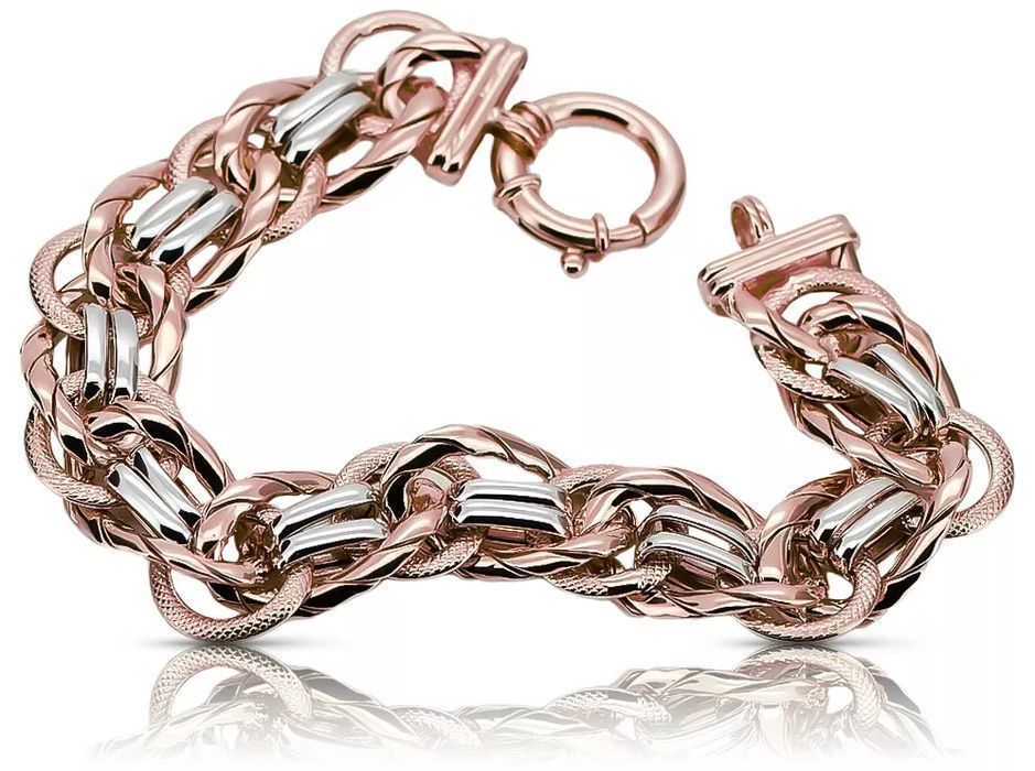 Bransoletka z czerwonego 14k różowego rosyjskiego 20c złota cfb009rw W