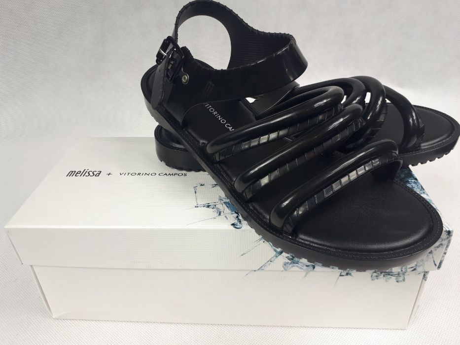 Nowe Sandały MELISSA Flox + Vitorino Campos 31852 Black klapki 40