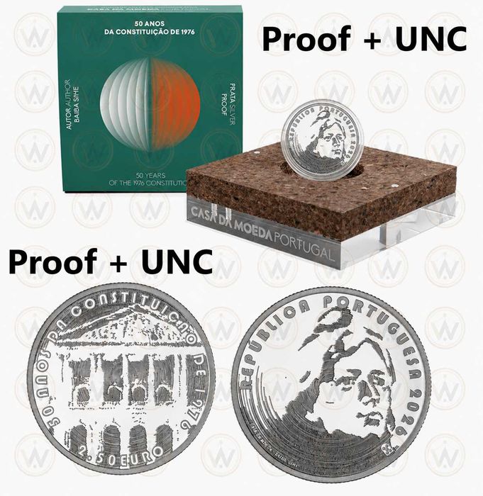 2.50 Euros - 50 Anos da Constituição de 1976 (Proof + UNC)