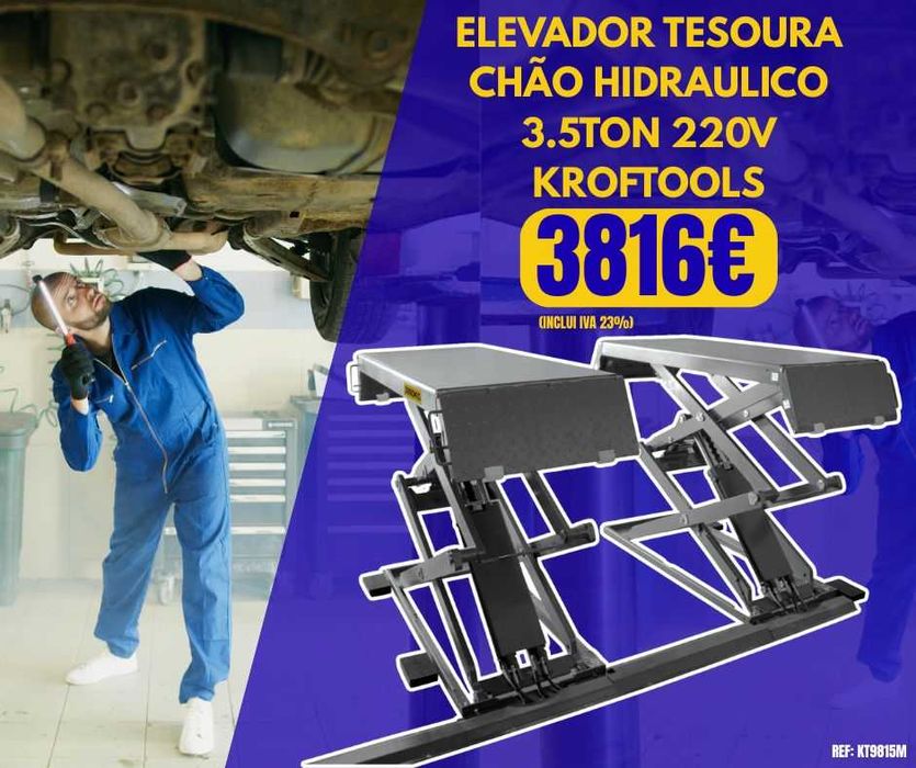 Elevador de Chão Hidráulico 3.5Ton 220V KROFTOOLS JL20