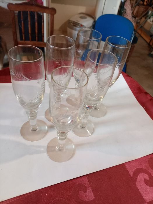 6 flutes de champanhe vintage