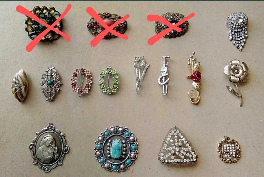 брошки винтажные разные