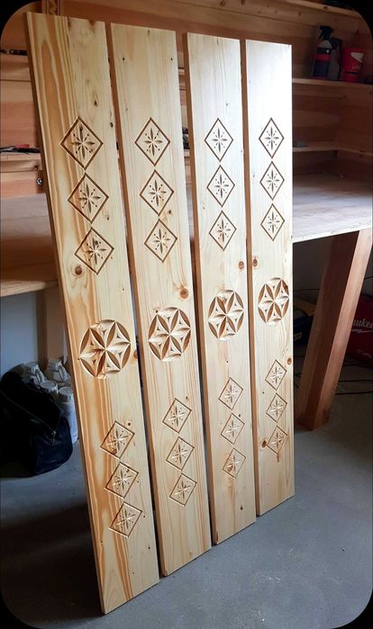 Parzenice, szpalety, dekoracja ścienne w stylu regionalnym