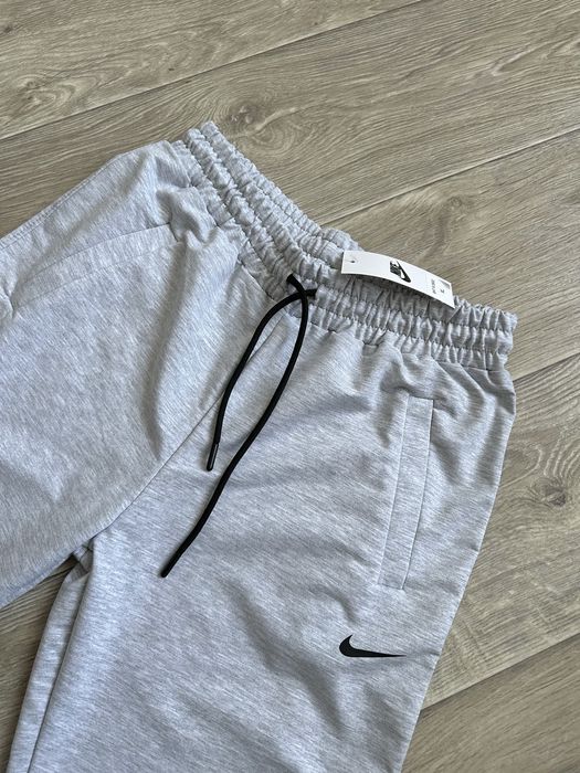 Спортивні штани nike трикотаж двохнитка на резинці xl xxl сірі меланж однотонні найк