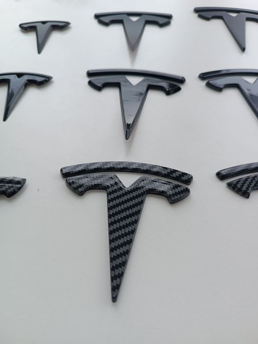 Накладки антихром на значок Tesla Model 3, Model Y(ціна 3шт.)
