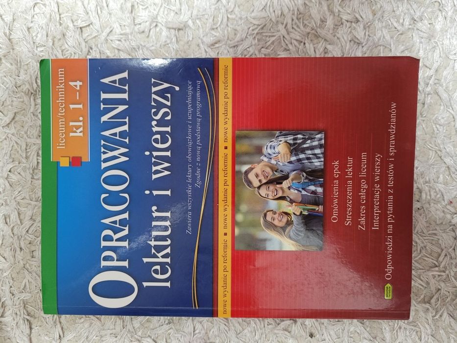 Opracowania lektur i wierszy klasa 1-4 liceum/technikum