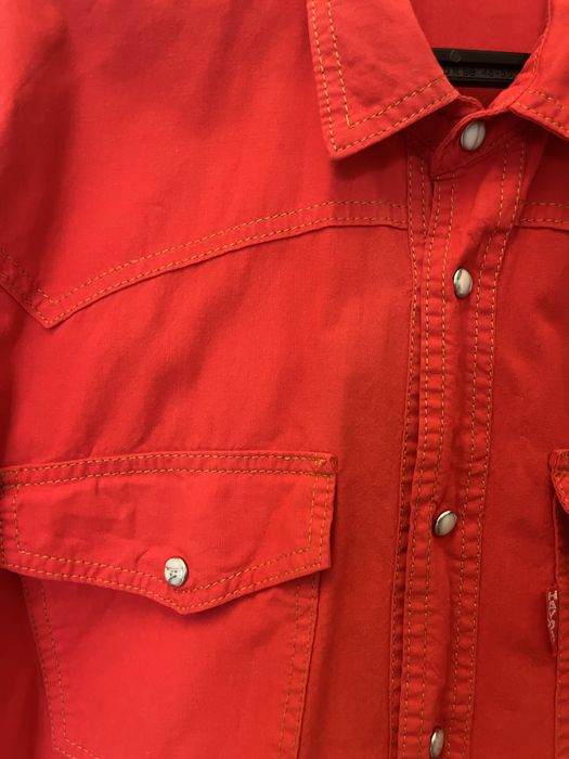 Вінтажна червона сорочка з коротким рукавом (Made in Finland)