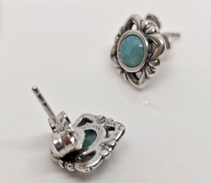 Kolczyki Srebro 925 Larimar