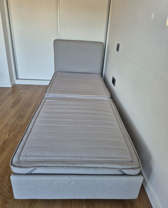 Sofá-Cama IKEA VALLENTUNA Cinza Claro | Como Novo