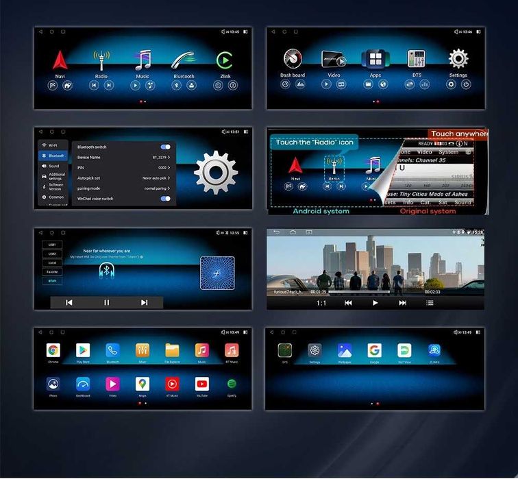 CarPlay Android Auto Radio Android GPS Nawigacja BT WiFi 4G USB MP3 MP4 YouTube Bluetooth Mercedes ML W166 System NTG4.5 Harman Kardon