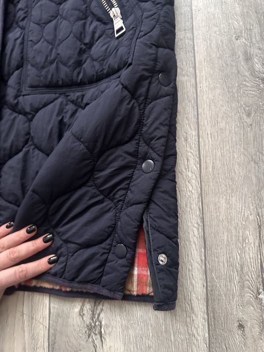 Пальто куртка плащ стеганный весенний женский next Л темносиний