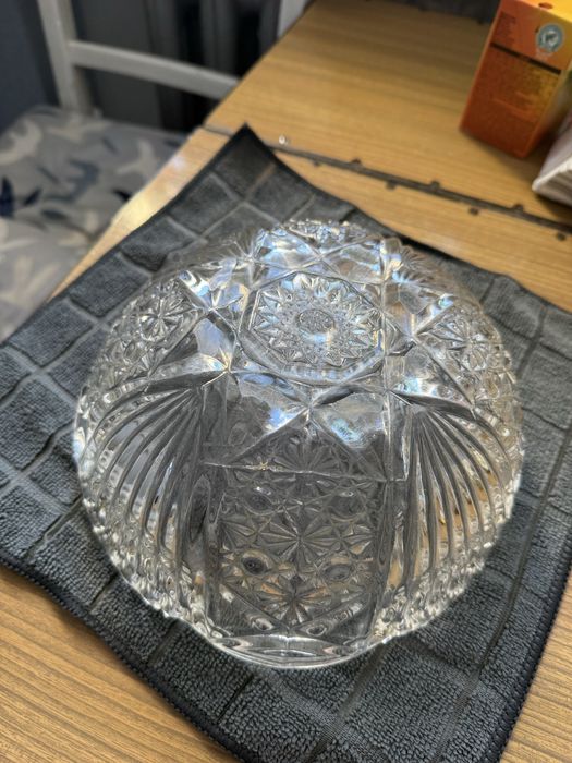 Piękna kryształowa misa PRL