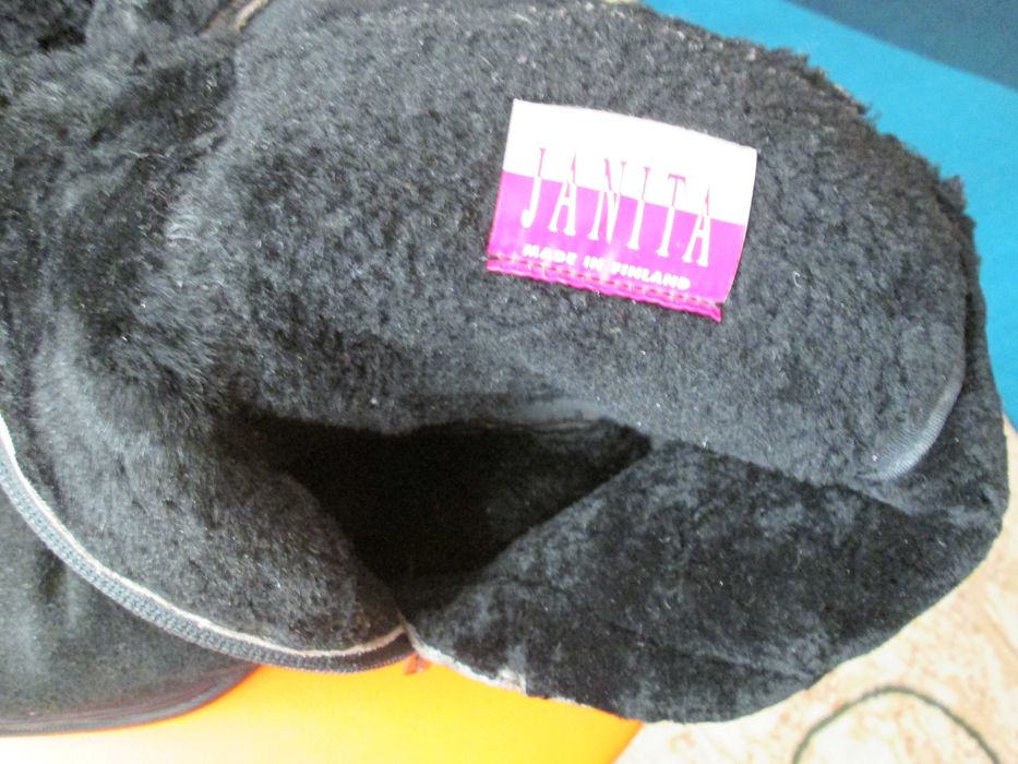 Сапоги женские Финляндия, натуральная замша и мех овчина р.35-36