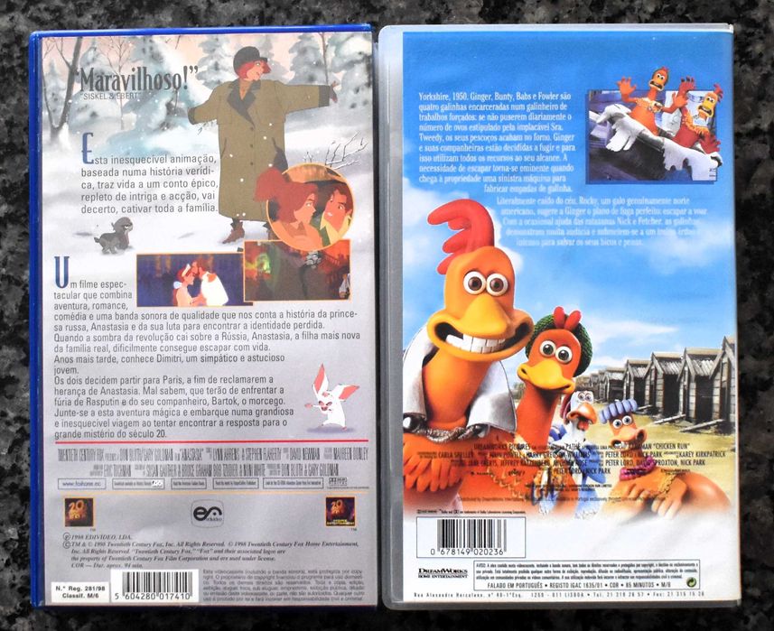 Lote 6 filmes de animação em VHS (Lote 2)