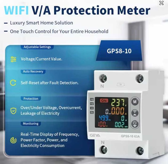 Електротехніка GEYA: WiFi реле, DC/AC автомати, контактор, ввід резерв