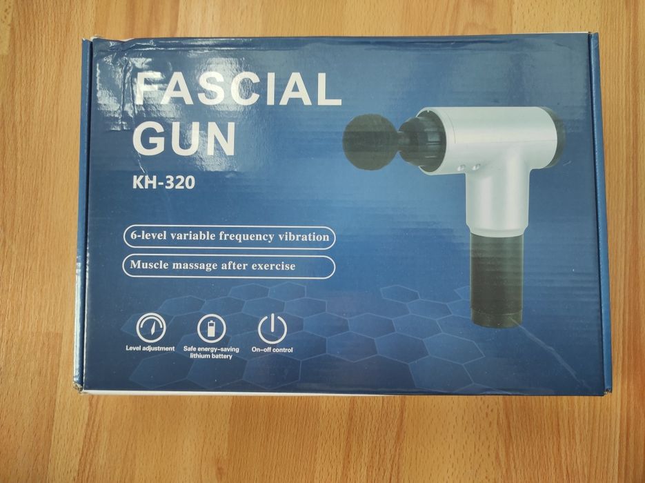 Ударний вібраційний масажер для тіла Fascial Gun KH-320, 4 насадки, 6 режимів, 1 шт